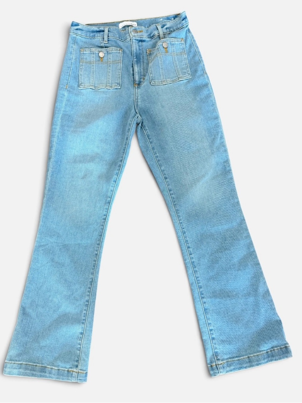Loft Patch Pocket Kick Crop Jeans in Bright Vintage Wash